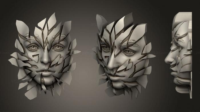 Mask (The woman in the foliage, MS_0561) 3D models for cnc